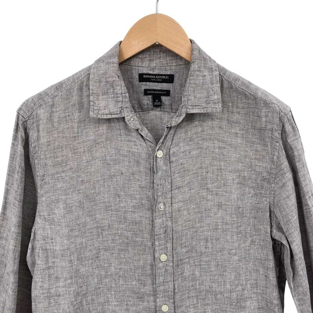 Banana Republic Linen Button Down Shirt Camden Fit Small Mens Breathable Summer